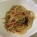 papikun's cooksnap of when they made 塩昆布で桜えびとエノキのスパゲッティー.