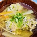 yu🐓's cooksnap of when they made 余った餃子のタネでスープ.