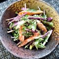 お料理ニャロメ's cooksnap of when they made カニカマと水菜・玉ねぎの胡麻マヨサラダ.
