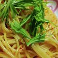 RI〜yo's cooksnap of when they made シャキッと水菜と明太子のガーリックパスタ.