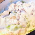 ao745's cooksnap of when they made 春キャベツと鶏ムネ肉のチーズ蒸し鍋～♪.