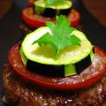 kigiri's cooksnap of when they made *ミニハンバーグ★ズッキーニトマト焼き*.