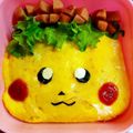 たにたーに's cooksnap of when they made キャラ弁ポケモン横長ピカチュウオムライス.