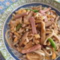 バウンド's cooksnap of when they made ハムとたまごの焼きうどん♪.