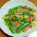 55才のおじさん's cooksnap of when they made 絹さやとベーコンの玉子炒め.