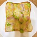 みんこ・∀・'s cooksnap of when they made 空豆とベーコンのチーズトースト.