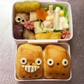 Chaaa_room's cooksnap of when they made バターロールでトトロのサンド＊キャラ弁.