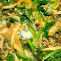 はなちゃん929's cooksnap of when they made 栄養満点　鶏ミンチ・ニラ・シメジの卵とじ.