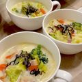 ♡てるてる♡'s cooksnap of when they made ♡お野菜たっぷり♡　塩昆布×豆乳スープ.