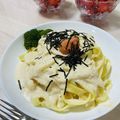 はままー's cooksnap of when they made 簡単・絶品！たらこクリームスパゲッティ.