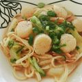 yokoyoko76's cooksnap of when they made ホタテの焦がし醤油クリームうどん.