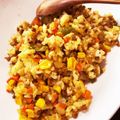 みーこ0925's cooksnap of when they made フライパンで！大豆のお肉でカレーピラフ.