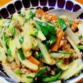 kjkjco's cooksnap of when they made ☆白菜ニラひき肉餡かけ丼☆.