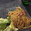 MatchaPup's cooksnap of when they made ベーコンと梅干のバター醤油パスタ❤.