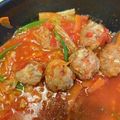 まぁ～ゆ♪'s cooksnap of when they made 白菜とミートボールの＊トマトスープ.