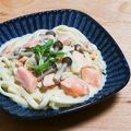 RateMal's cooksnap of when they made 秋鮭とキノコの豆乳クリームうどん.