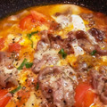 ゆな３５'s cooksnap of when they made 絶品♪とろとろ卵のトマト豚丼.