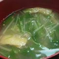 あゆたっくん's cooksnap of when they made ＊水菜と油揚げの味噌汁＊.
