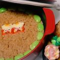 みのもんぺ's cooksnap of when they made 節分☆キャラ弁当☆カニカマ1本、鬼4つ☆.