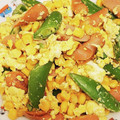 いるっち's cooksnap of when they made スナップえんどうとウインナーのマヨ卵炒め.