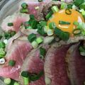 葉月優希's cooksnap of when they made 簡単！ローストビーフ丼❀(牛たたき丼).