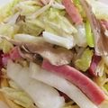 mana634's cooksnap of when they made 白菜とベーコンの生クリームパスタ.
