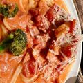 新婚OL's cooksnap of when they made 海老とトマトのクリームパスタ.