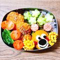 ♬ぶちこ♬'s cooksnap of when they made ハンバーグ♡コロッケ♡くまさん弁当♡.