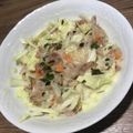 Yokchina's cooksnap of when they made 手間いらず♪サバ缶とキャベツのマヨあえ☆.