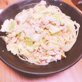 shi0x0no's cooksnap of when they made 鶏ひき肉とキャベツの味噌バターパスタ.