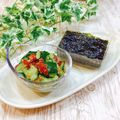 Satoco❋'s cooksnap of when they made 居酒屋の梅きゅう★韓国のりでパクッと。.
