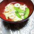 めみたん☆'s cooksnap of when they made 簡単♪　絶品　絹さやと竹輪のスープ　.