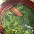 ゆるмαмα's cooksnap of when they made カニカマと水菜のスープ✿ごま油で風味よく.