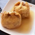 macaroniママ's cooksnap of when they made ヘルシー美味♪白滝ミンチの油揚げ巾着＊.