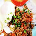 whochan's cooksnap of when they made ガパオライス風☆甘辛ひき肉丼.