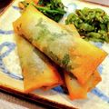 yuki★haru's cooksnap of when they made 大葉＆チーズ入り♪梅マヨささみ春巻.