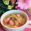 虹色♪︎ちゅーりっぷ's cooksnap of when they made ☆白菜とウインナースープ☆.