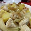 no1642's cooksnap of when they made 玉ねぎ☆じゃがいも☆鶏胸肉の醤油マヨ炒め.