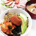 クックE662AA☆'s cooksnap of when they made 韓国風✨激うま簡単アボカドしらす丼.