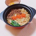 まあまま☆0403's cooksnap of when they made 簡単なのに絶品！すき焼きうどん.