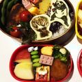 ツルたん☆'s cooksnap of when they made 節分☆キャラ弁当☆カニカマ1本、鬼4つ☆.