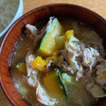 Figeac's cooksnap of when they made 具沢山♪かぼちゃと豚肉のごま風味みそ汁.