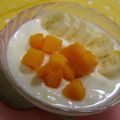 はわいあんトマト's cooksnap of when they made バナナとマンゴーのヨーグルト和え♡.