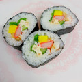 へい♡ゆー♡'s cooksnap of when they made 巻き寿司の綺麗な切り方.