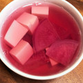 うさじいママ's cooksnap of when they made かわいい♡赤大根と豆腐のすまし汁.
