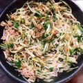オキクワイ's cooksnap of when they made もやしと水菜のポン酢炒め.