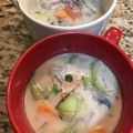 saki1010's cooksnap of when they made さつまいも入れました✿みるくスープ✿.