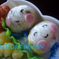 青空レモン's cooksnap of when they made クルクルラップおにぎり♡てるてる坊主♬♫.