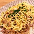 Khei's cooksnap of when they made 豚ひき肉と玉ねぎのパスタ♪.