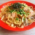 のんべぇヒロ's cooksnap of when they made 麺つゆで簡単！コク旨♡和風スープパスタ.